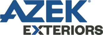 AZEK Exteriors logo in blue and gray text