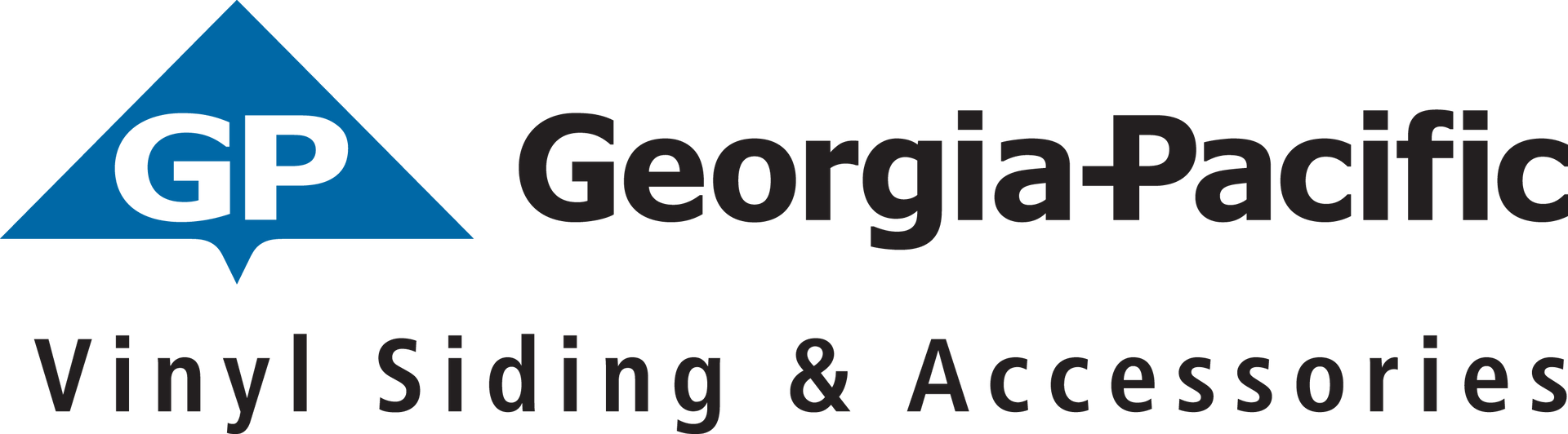 Georgia-Pacific Vinyl Siding & Accessories logo with blue GP icon and black text