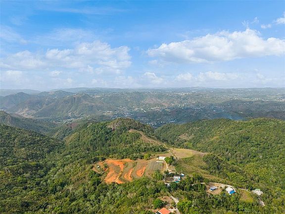 Aerial view of the estate on its hilltop above the valley