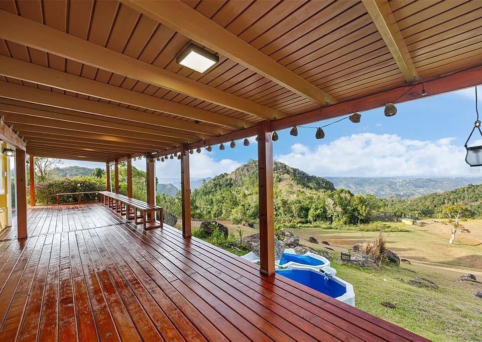 Deck and valley views from the covered veranda