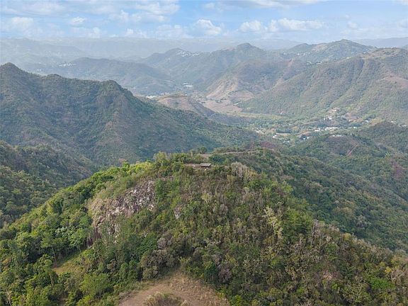 Mountain ridges and valley seen from above