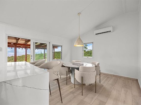 Dining nook with windows to the valley