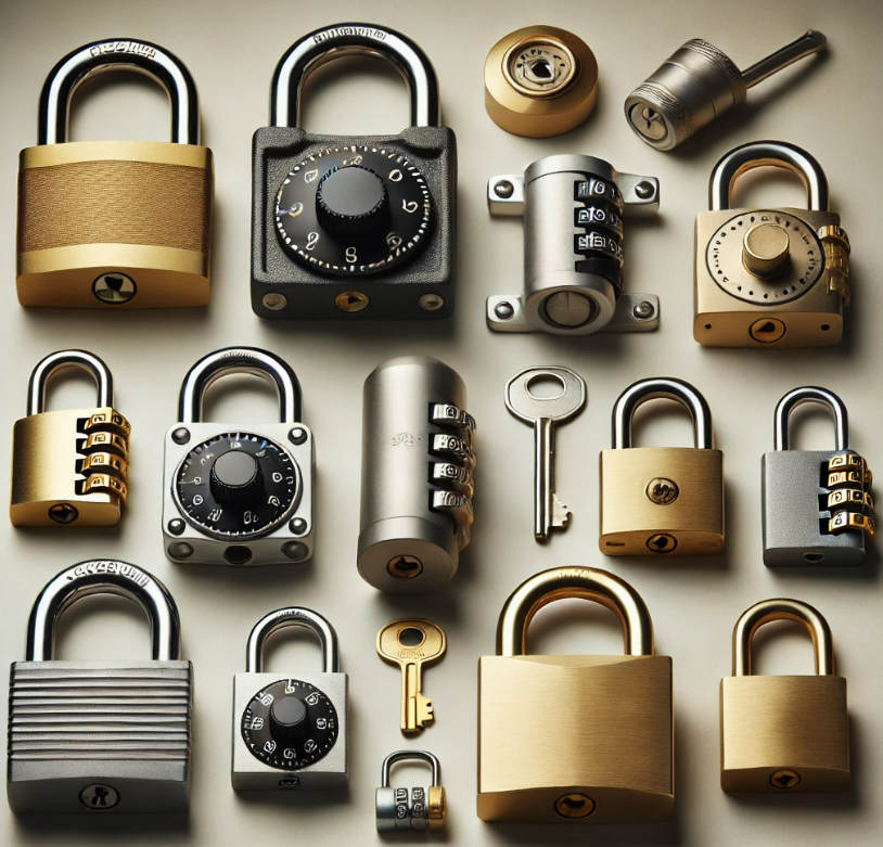 A bunch of different types of locks and keys