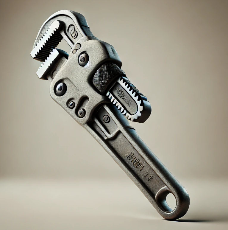 A close up of a wrench that says ' adjustable wrench ' on it