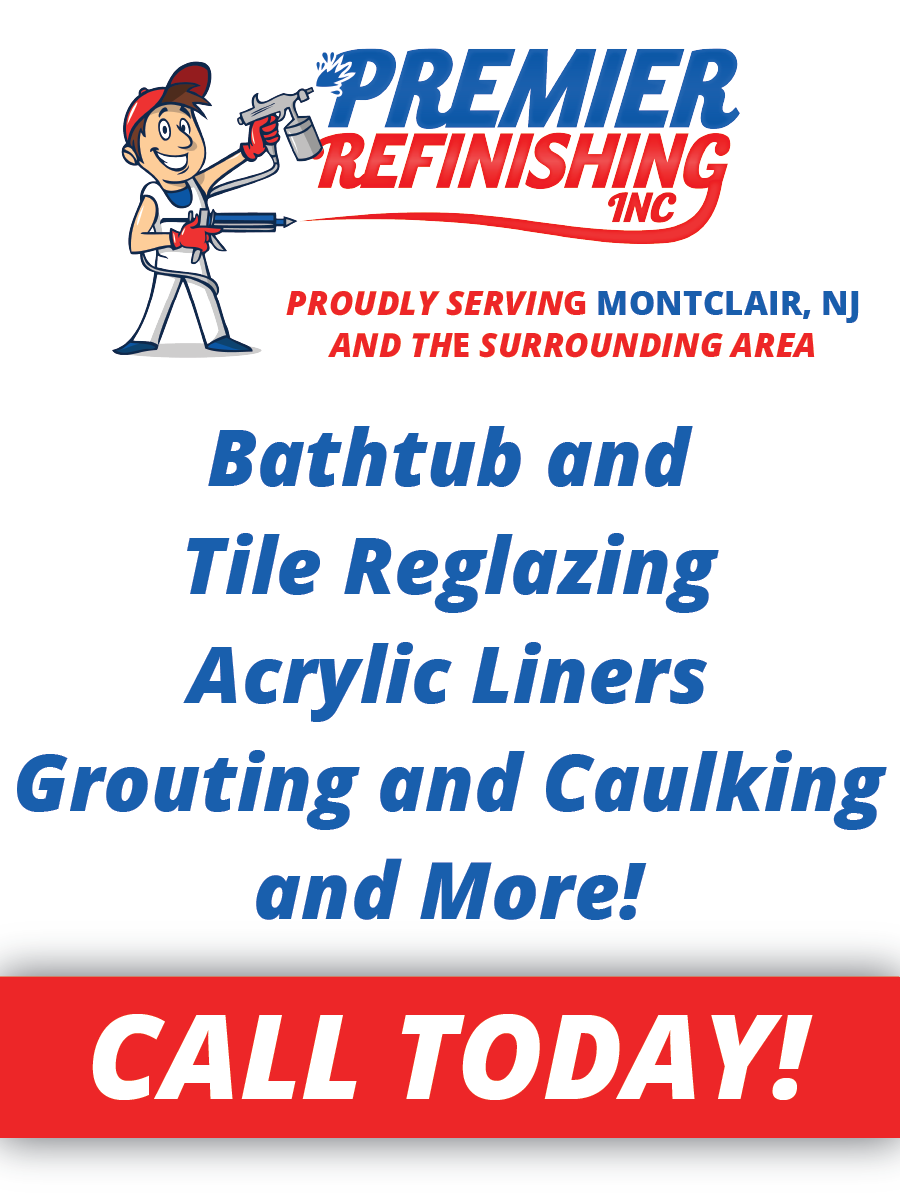 An advertisement for premier refinishing inc. says call today
