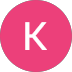 Un cercle rose contenant en son centre une grande lettre « K » majuscule blanche.