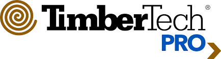 TimberTech Pro logo with wood grain spiral symbol and blue 