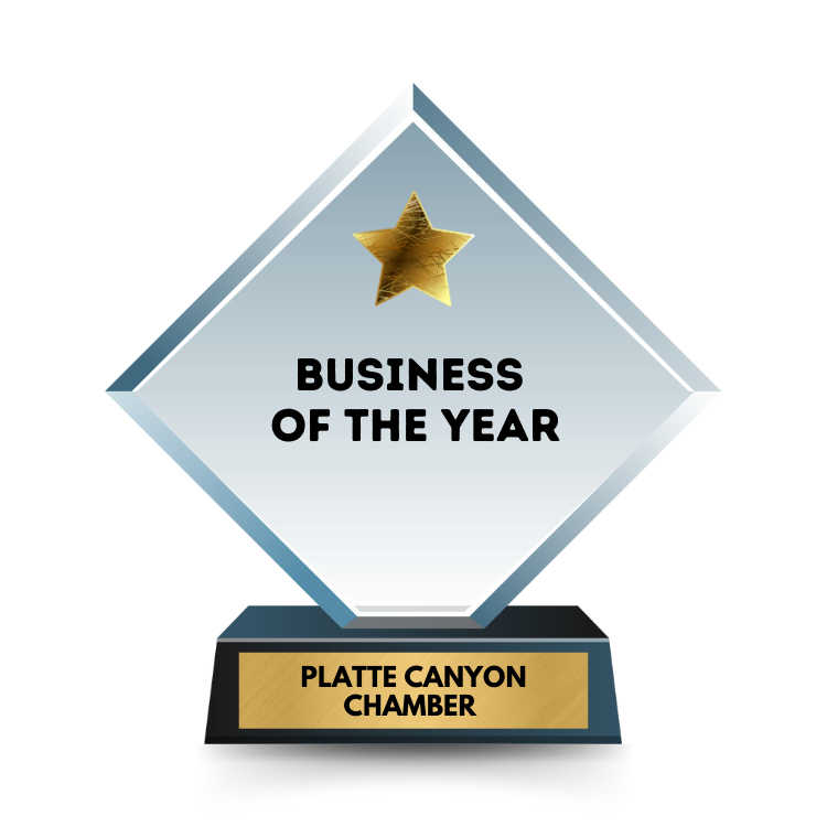 Award trophy with diamond-shaped glass and a gold star for