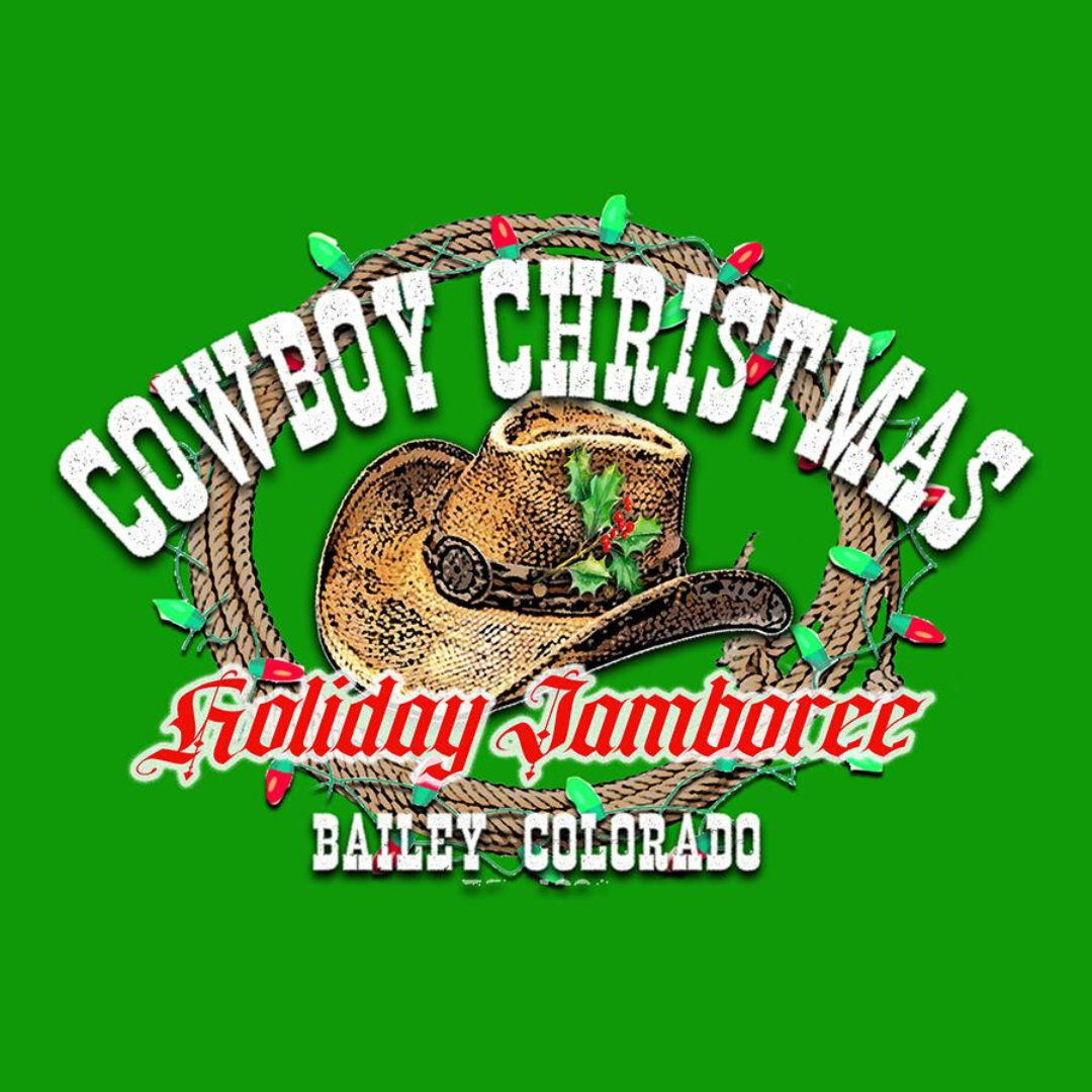 Cowboy hat with Christmas decorations;