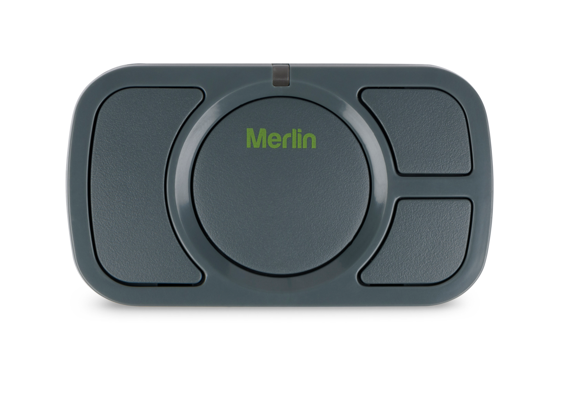 Dark gray Merlin garage door remote with four buttons. — Coastal Auto Doors & Gates In Palmwoods, QLD