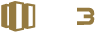 Ícone de livro dourado com o número 3 em fundo branco