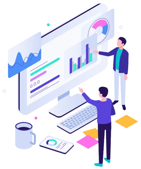 Illustration of People Looking for Financial Solutions Illustration of People Looking for Financial Solutions