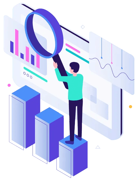 Illustration of a Man Looking for Financial Solutions Illustration of a Man Looking for Financial Solutions