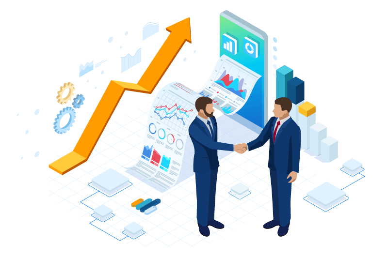Illustration of Professional CPAs Shaking Hands Illustration of Professional CPAs Shaking Hands