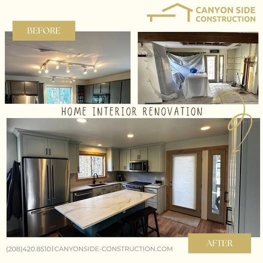 Before-And-After Home Kitchen Renovation by Canyon Side Construction, Showing Modernized Interior Updates in Twin Falls, ID