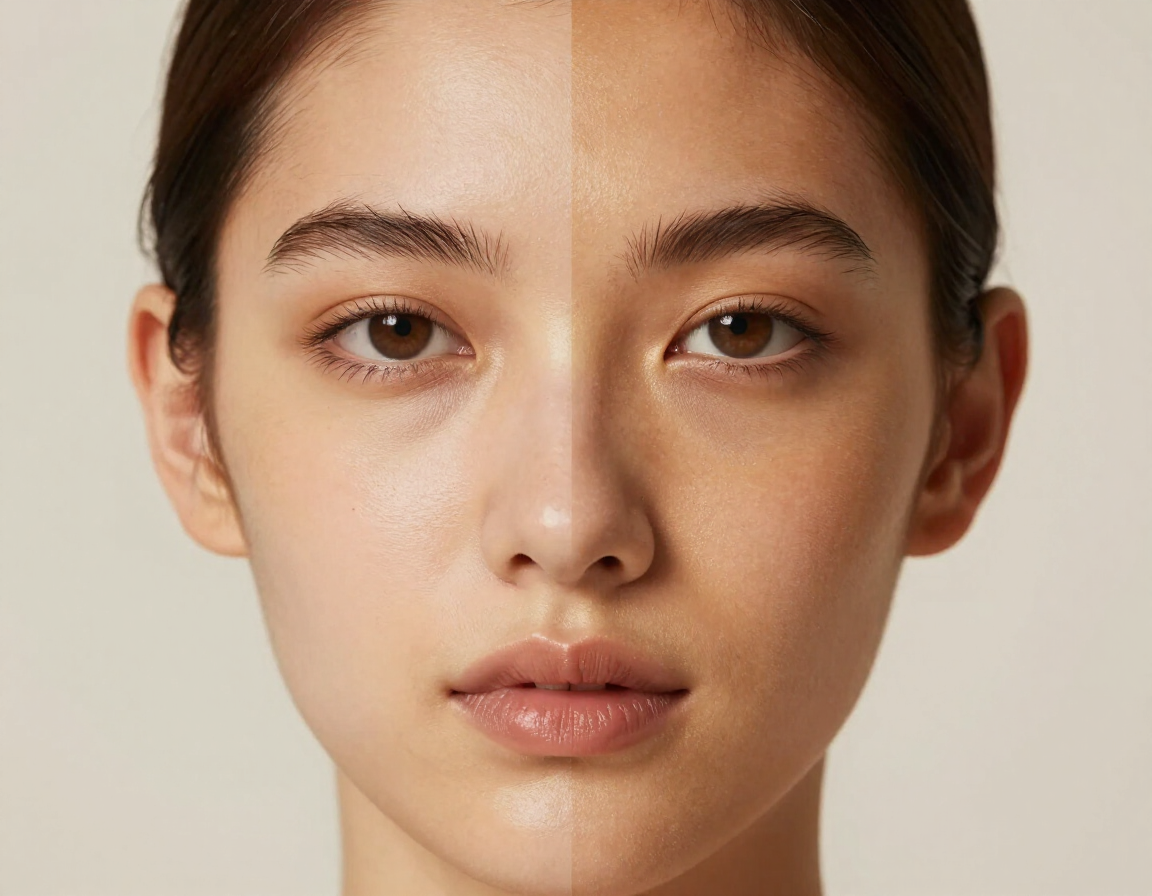 Before and after tanning results