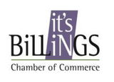 A logo for the it 's billings chamber of commerce