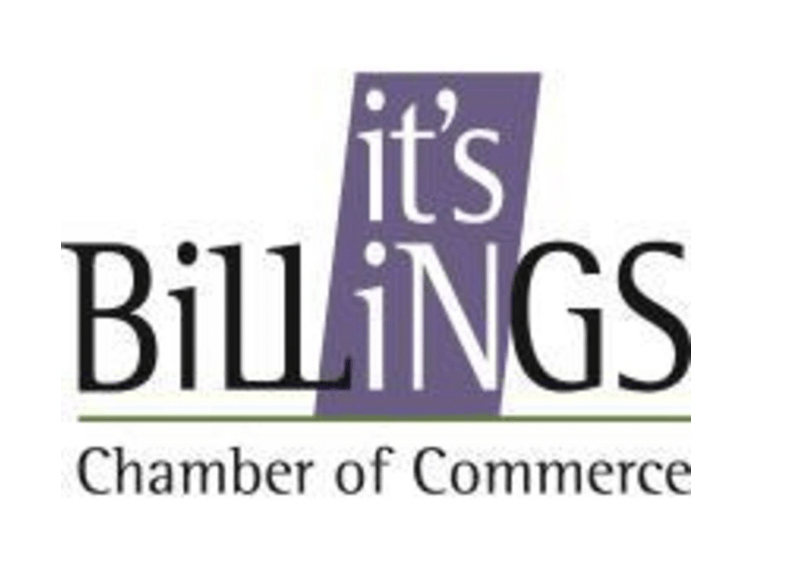 A logo for the it 's billings chamber of commerce