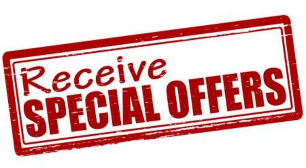 A red stamp that says receive special offers