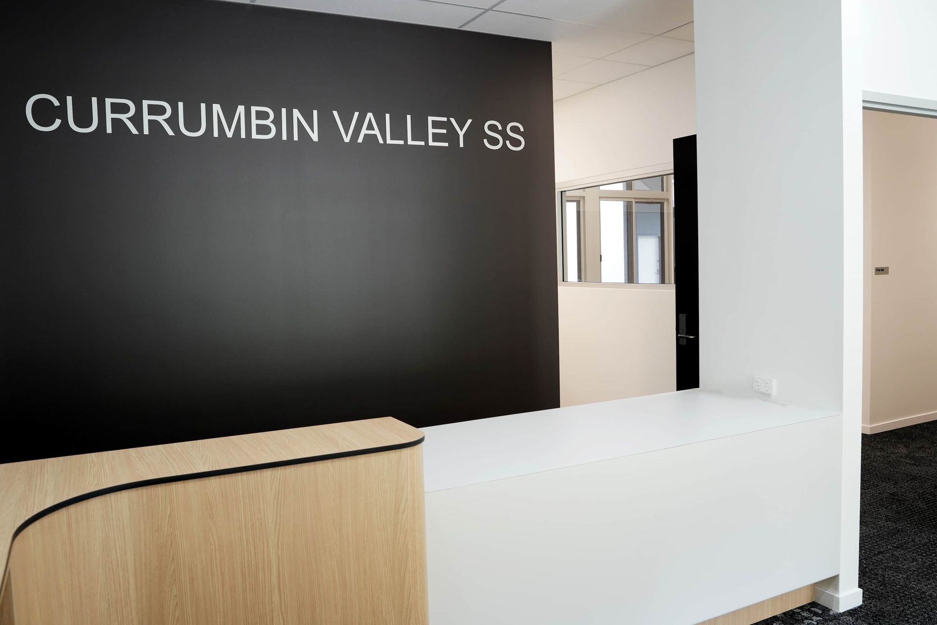 A custom reception counter at Currumbin Valley State School