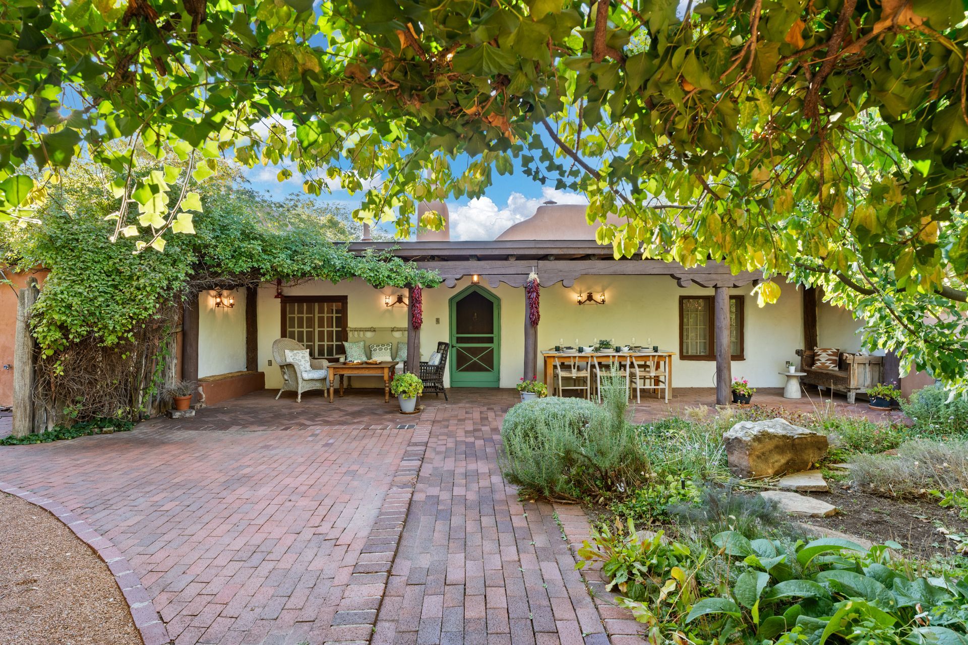 The leafy, secluded courtyard at the Boyle House
