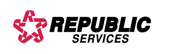 Republic Services logo: a star-shaped design in maroon next to the company name in black.