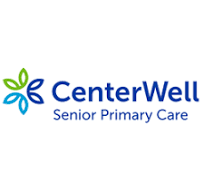 CenterWell Senior Primary Care logo: blue text and floral graphic.