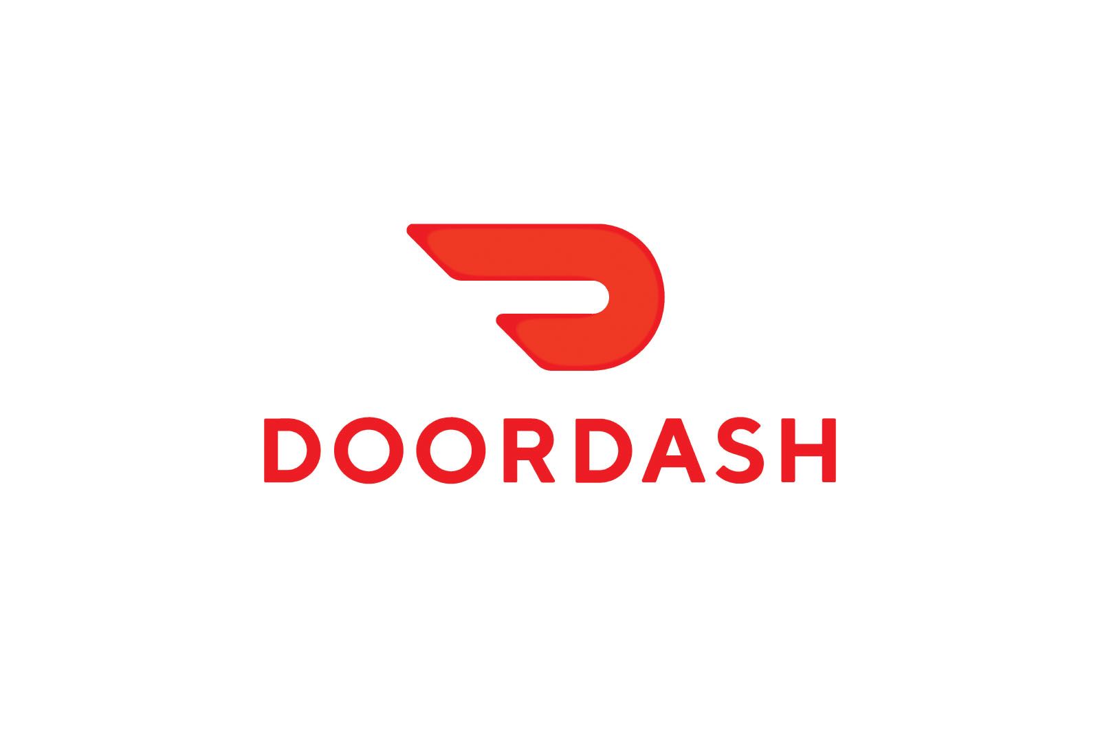 DoorDash logo: red stylized 