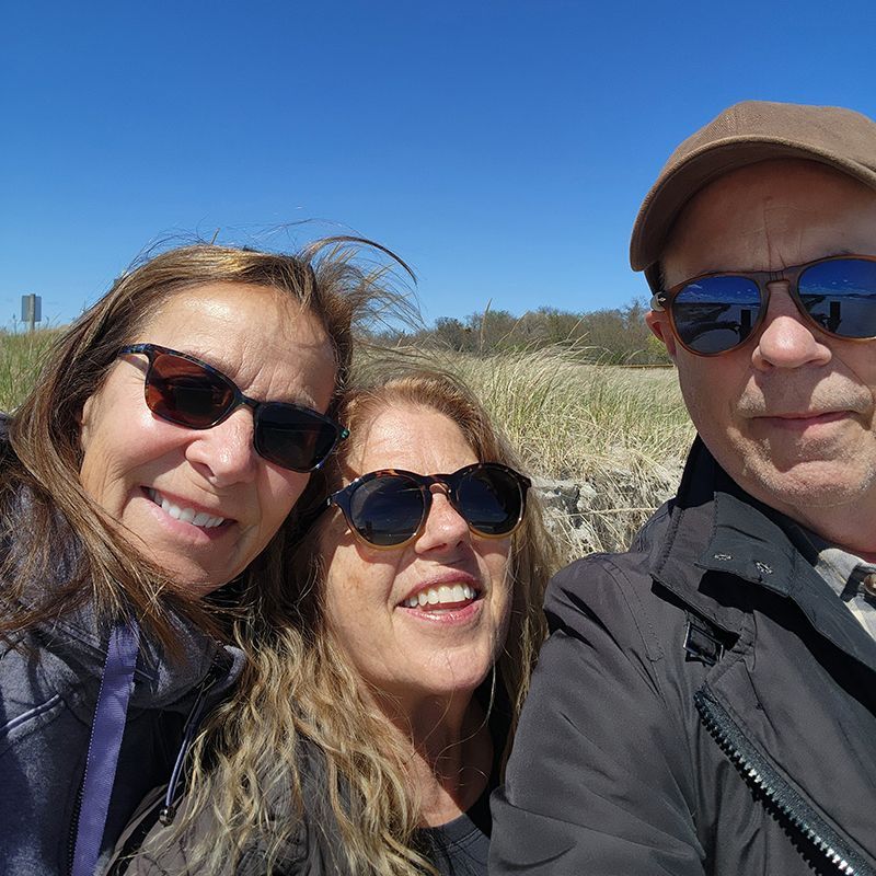 Gail, Nancy & Peter at Plum Island
