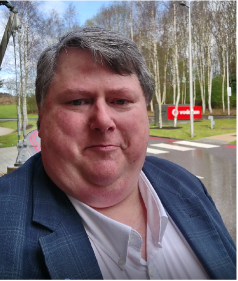 Picture of Eric Green outside Vodafone HQ