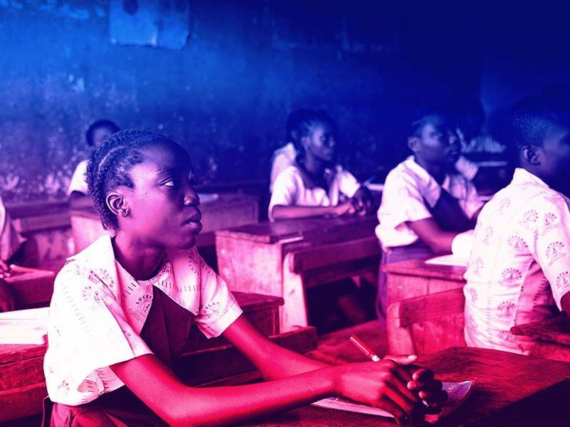 Picture of African students in a classroom