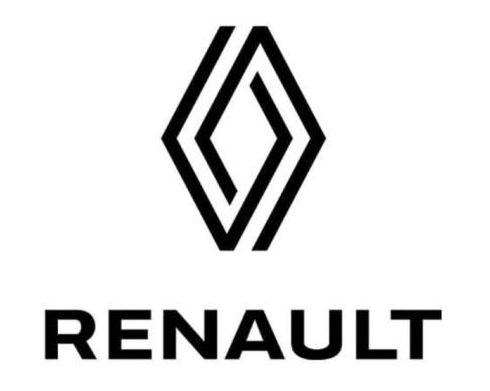 Logotipo de Renault: forma de diamante negro con la palabra 