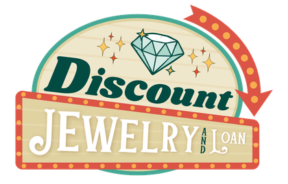 A discount jewelry loan logo with a diamond on it