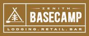 Zenith Basecamp logo that says lodging. retail. bar