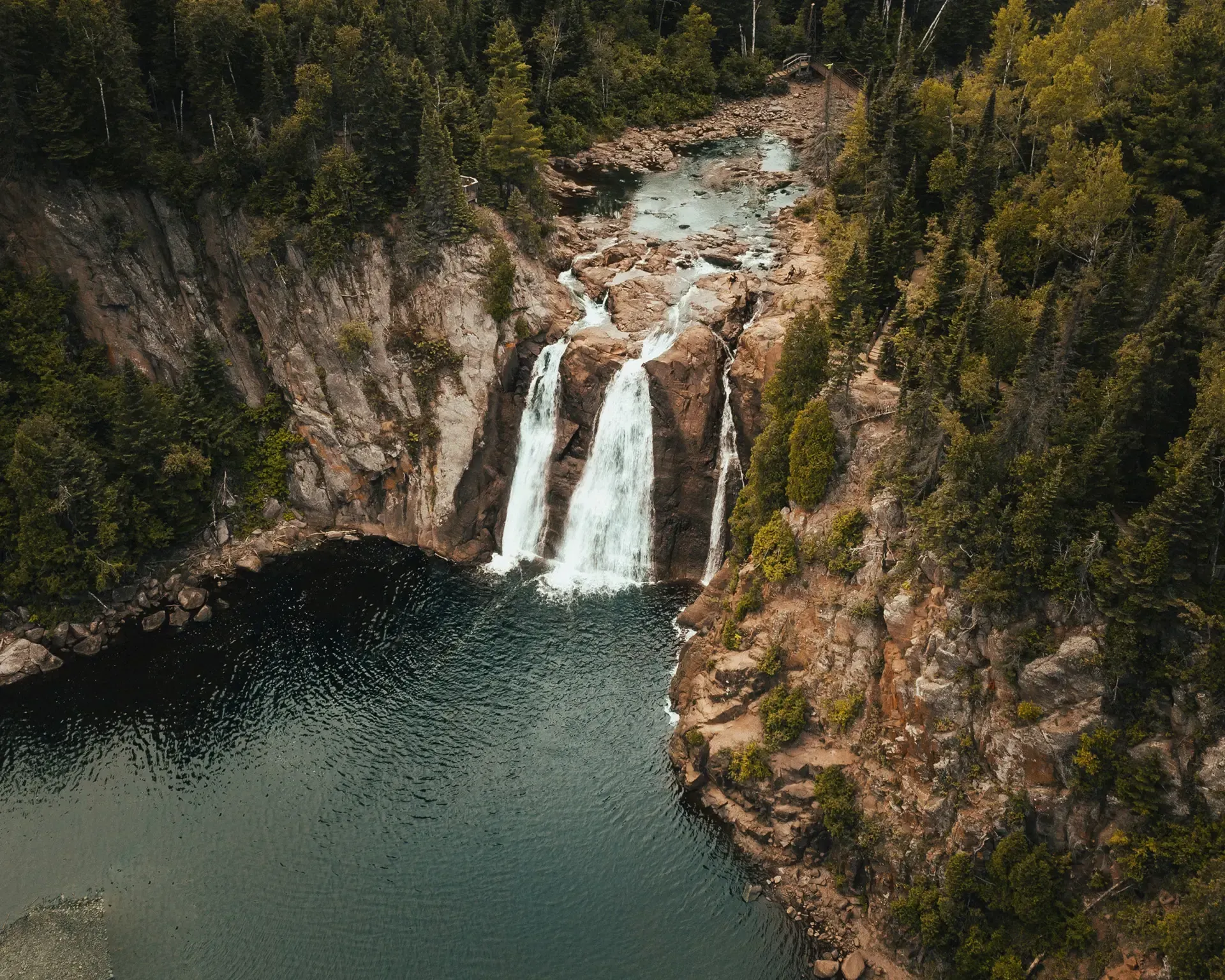 aerial view of a waterfall