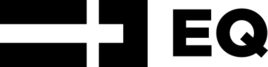 Logo with a white cross shape on a black background, followed by 