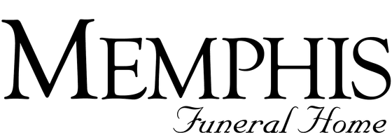 Memphis Funeral Home logo in black script and serif text on a white background
