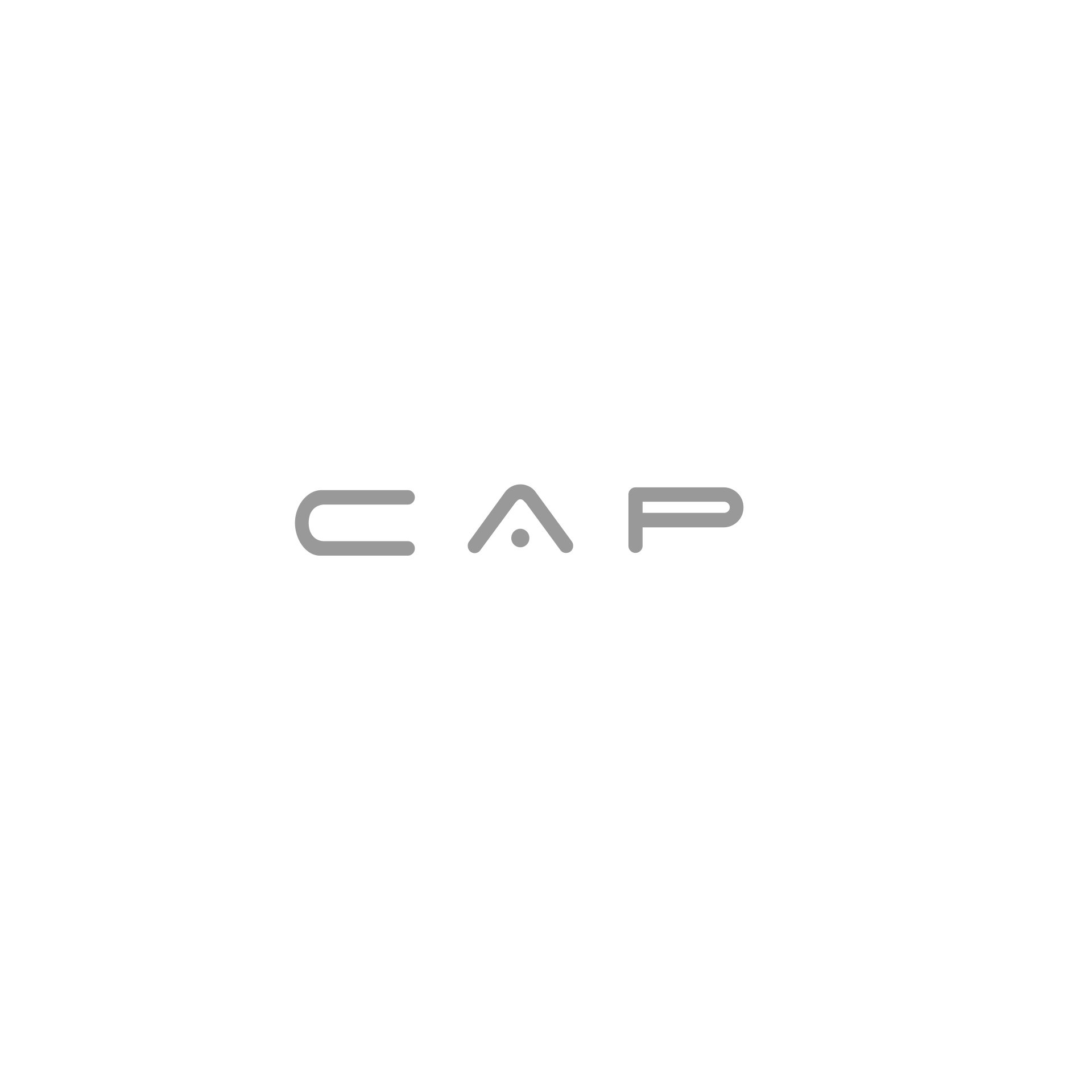 A logo for a company called cap on a white background.