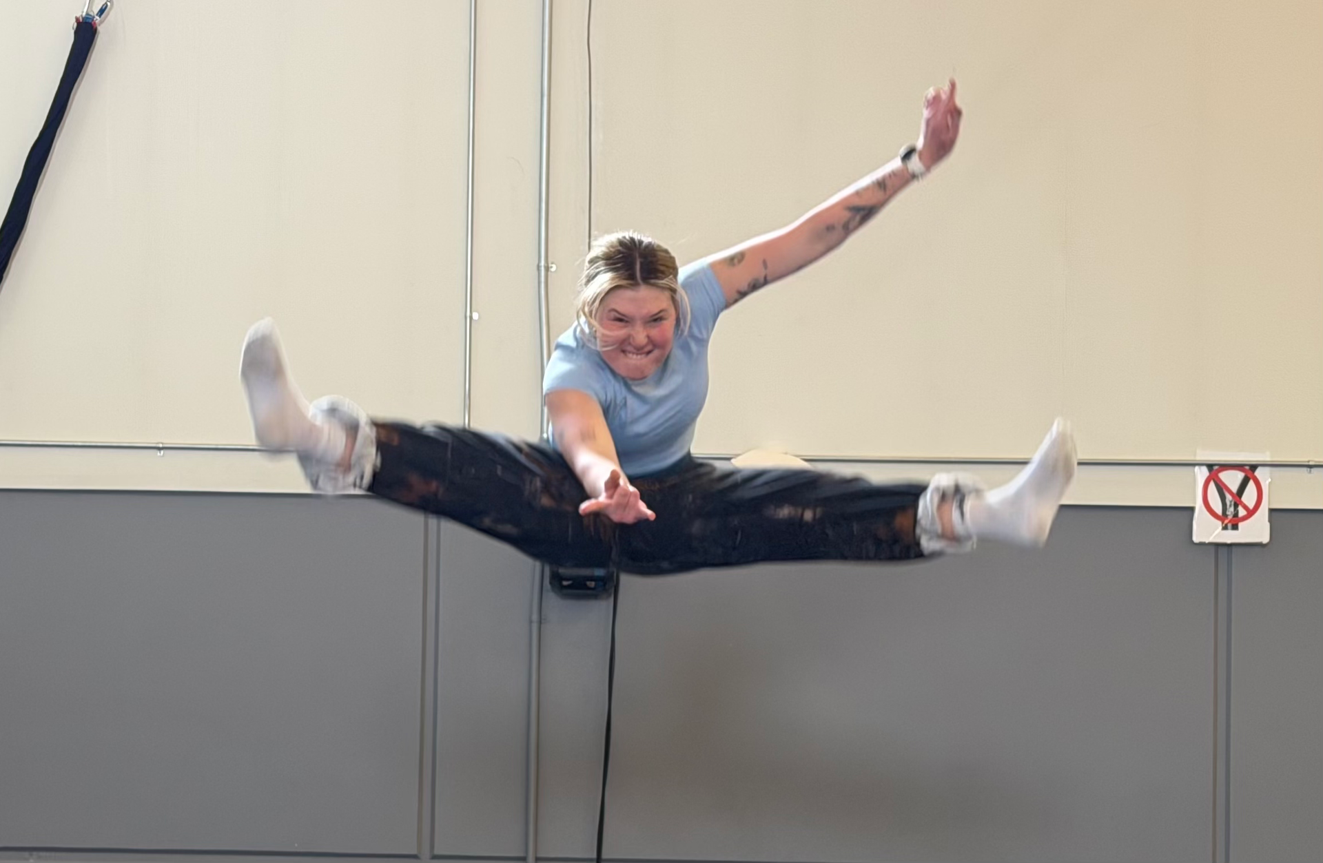Aerials athletes working on the fundamentals before summer ramping begins