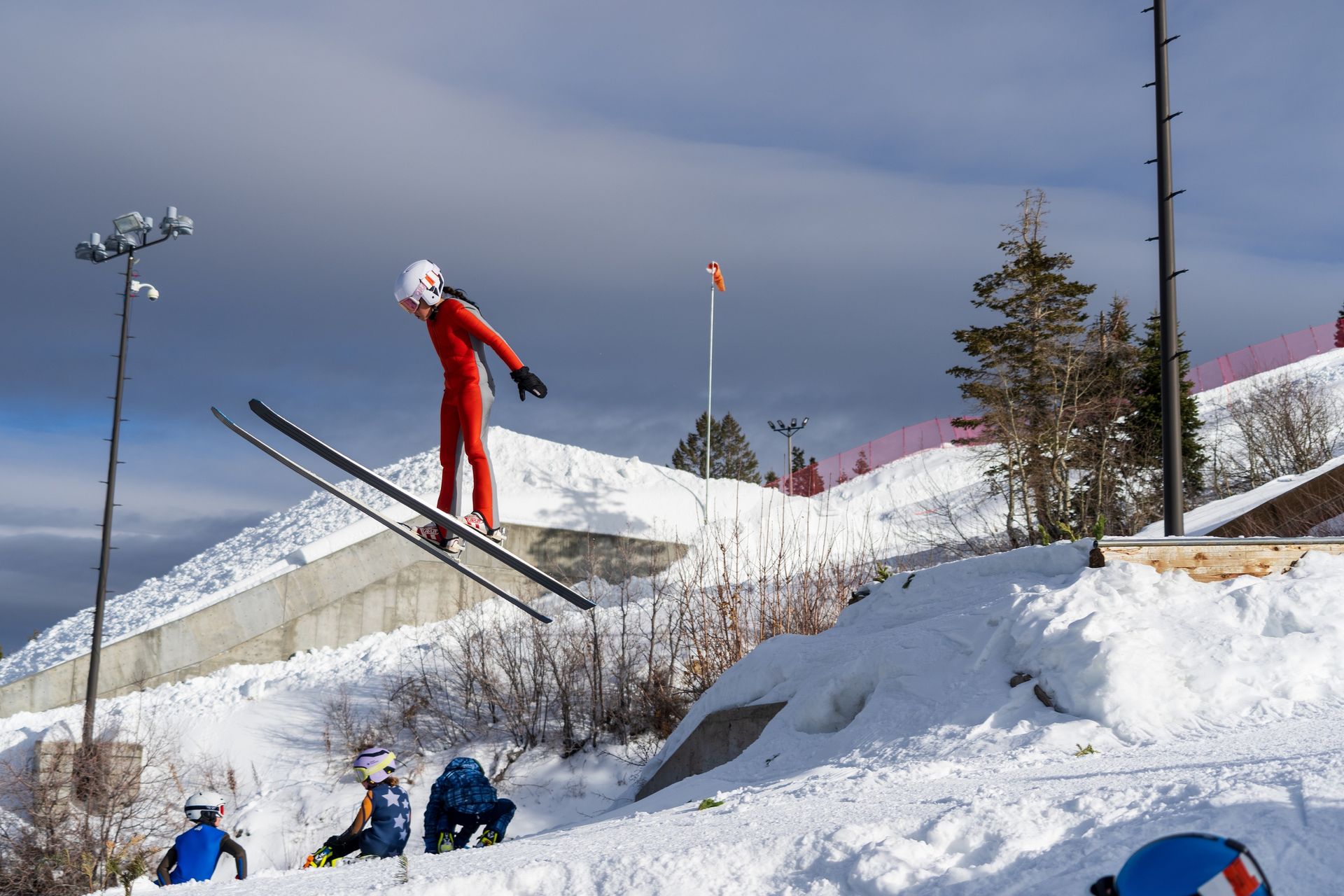 PCSS Athlete Daisy Schmidt flying in training before the Heckert Memorial