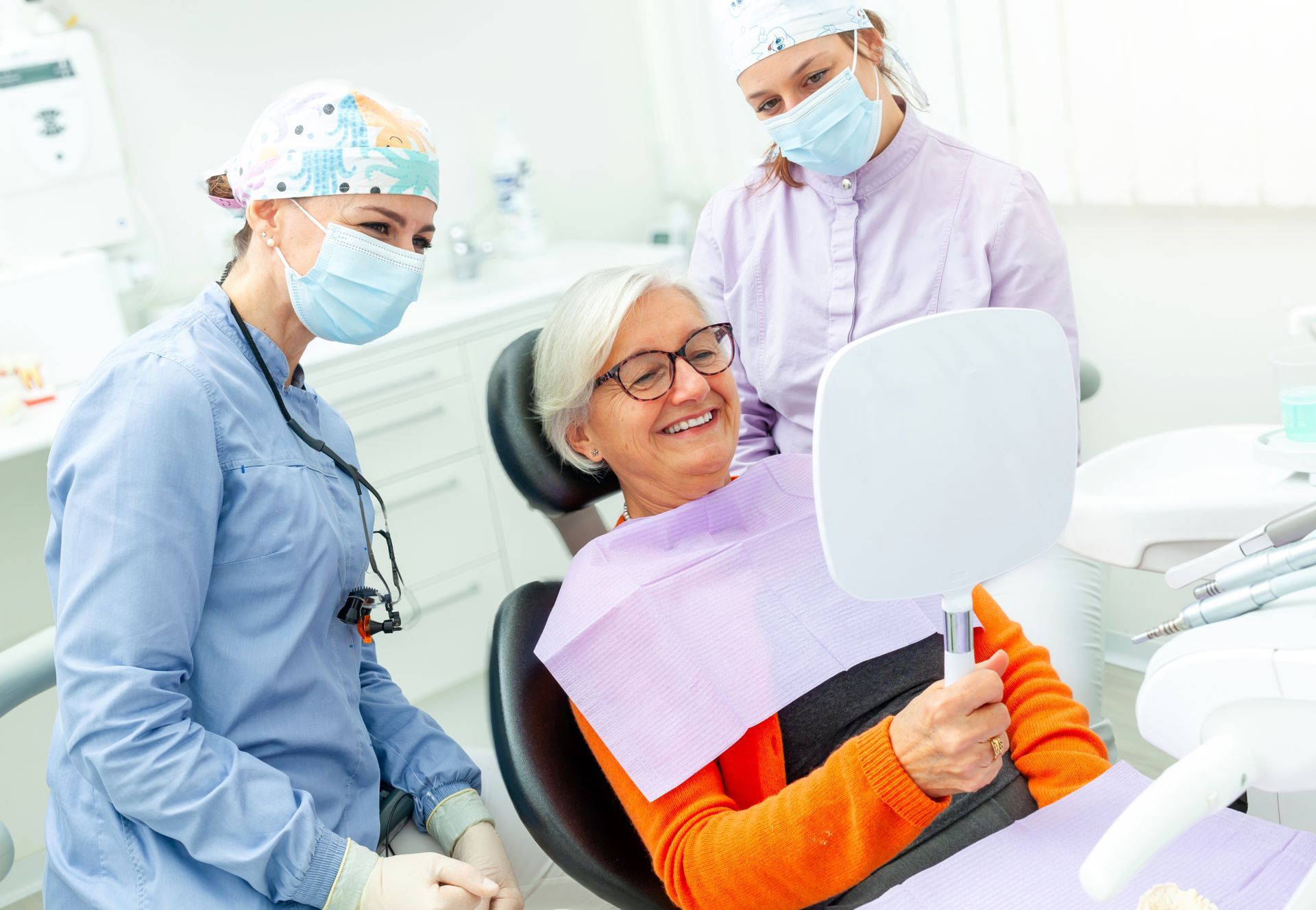 Senior woman smiling after dental checkup, dental insurance Boynton Beach