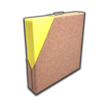 Brown file folder with a bright yellow tab divider against a white background