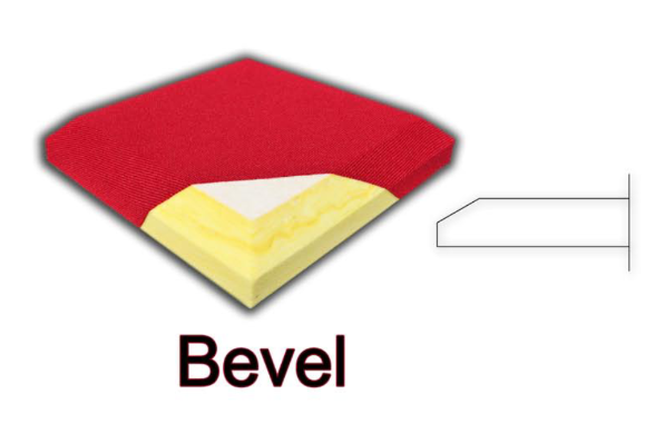 Beveled red and yellow layered shape labeled “Bevel”