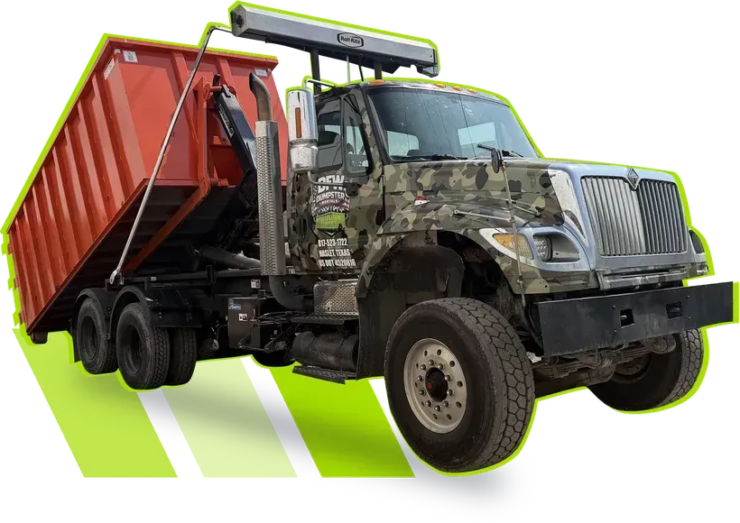 DFW Dumpster Rentals crew loading a roll off container