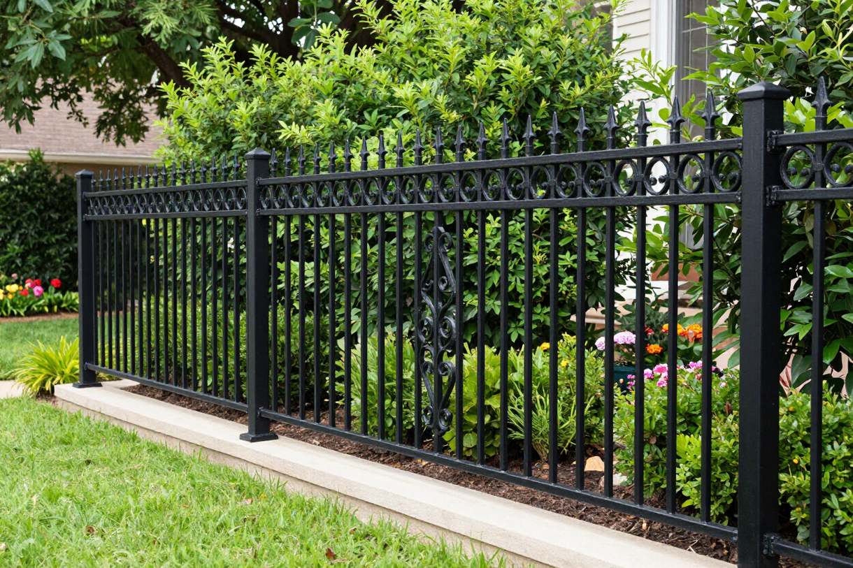 Ornamental iron fence installation on DFW residential property