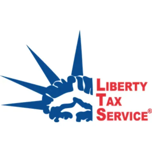 Liberty Tax Service logo with blue Statue of Liberty torch and red text