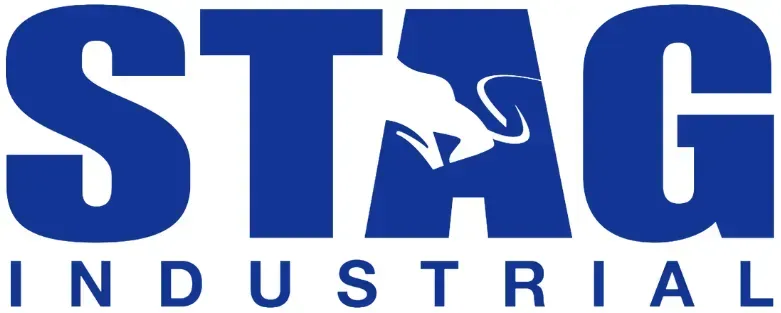 STAG Industrial logo in blue and white with a stag silhouette in the “A” and “INDUSTRIAL” below