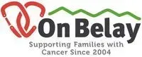 On Belay logo with red and green mountain line and the tagline “Supporting Families with Cancer Since 2004”
