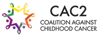 CAC2 Coalition Against Childhood Cancer logo with colorful star figures and black text on white background