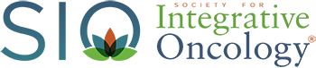 Society for Integrative Oncology logo with teal text and a lotus leaf emblem